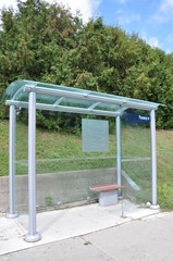 Glass waiting shed in Toronto