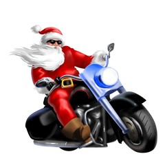 biker natalizio - obrazy, fototapety, plakaty