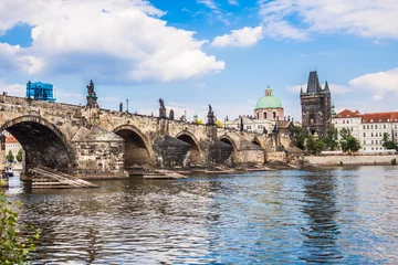 Velours gordijnen Karelsbrug Karelsbrug in Praag