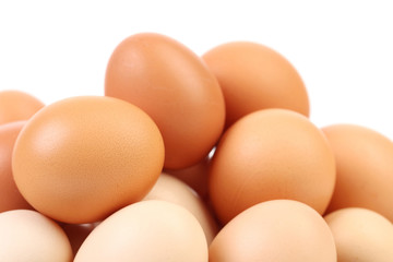 Brown and white eggs