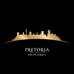 Fototapeta premium Pretoria South Africa city skyline silhouette black background