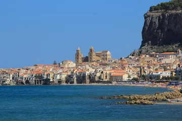 Foto auf Acrylglas Kathedrale von Cefalù vom Meer aus gesehen © Di Caccamo A.
