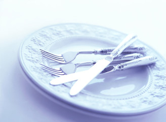 cutlery and dish