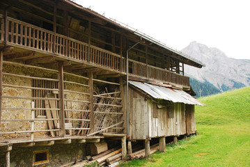 Wood and Stone Farm Building
