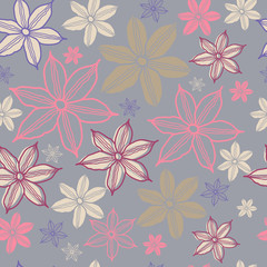 Floral colorful seamless pattern
