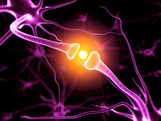 3d rendered illustration of an active neurone