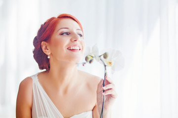 bride with orchid