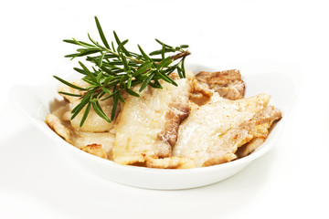 Bacon on a white background