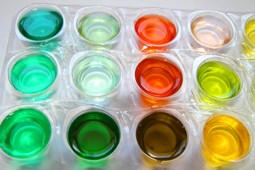 Palette with the dissolved paint