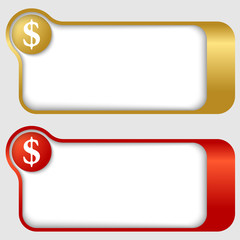 Obraz premium set of two abstract text frames with dollar sign