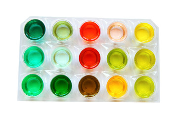 Palette with the dissolved paint