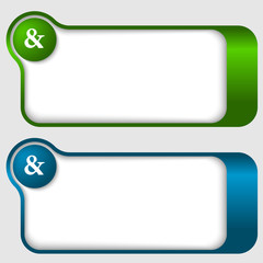 Fototapeta premium set of two abstract text frames with ampersand