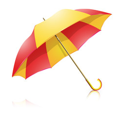 yellow-red umbrella - obrazy, fototapety, plakaty
