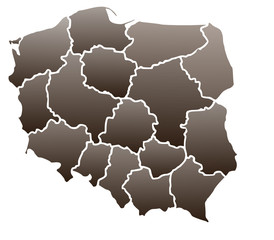 Obraz premium Map of Poland brown