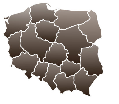 Fototapeta Map of Poland brown