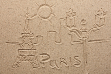 Paris painted by in the sand
