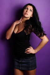 Beautiful brunette in the studio