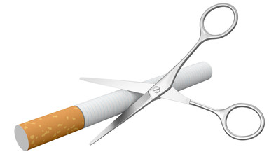 Scissors and Cigarette (clipping path included)
