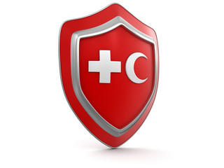 Obraz premium Shield with cross and Crescent (clipping path included)