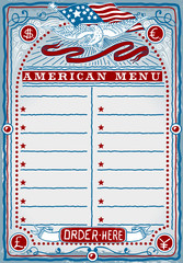 Vintage Graphic Page for American Menu