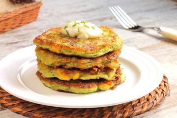 Zucchini and corn fritters