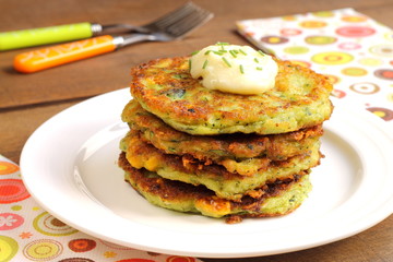 Zucchini and corn fritters
