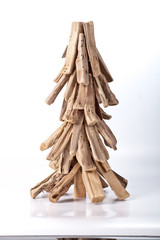 Christmas background with red bauble,snow and snowflakes 