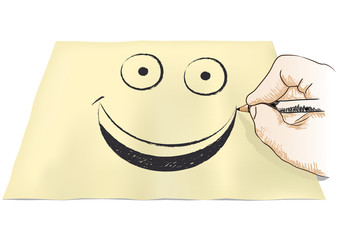 mano che disegna un sorriso © robodread