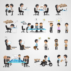 Business People Set - Isolated On Gray Background