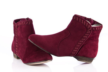 Winter shoes isolated on a white background. female boots