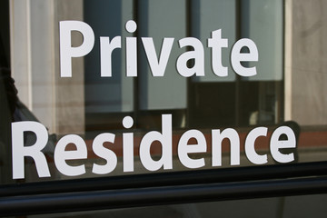 Sign saying Private Residence