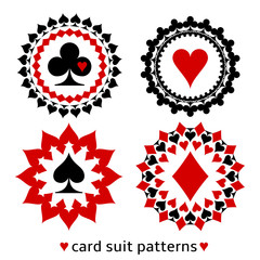 Fototapeta na wymiar Nice card suit round patterns