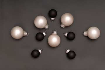 Black and white christmas-tree decorations