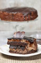 Piece of chocolate cake