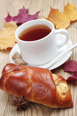 Bun and cup of tea