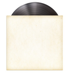 vinyl record disc LP in paper sleeve isolated