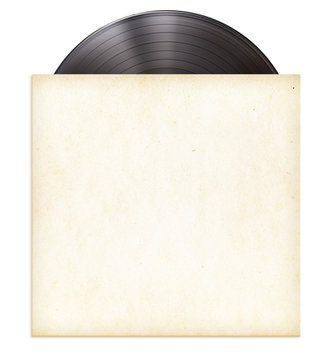 Vinyl Record Disc LP In Paper Sleeve Isolated