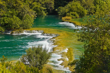 Naklejka na ściany i meble Waterfall KRKA in Croatia