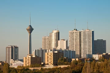 Wandaufkleber Tehran Skyline and Skyscrapers in the Morning Light © Borna_Mir