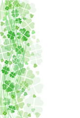 starts and lucky clover on white background