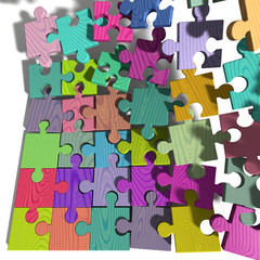 Puzzle und Puzzleteile