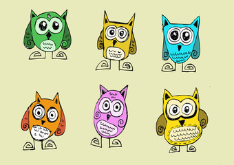 Cartoon animals and owls in Jaidee Family Style