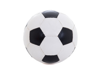 Fototapeta premium classical black and white leather soccer ball isolated on white