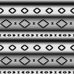 Striped mexican blanket in shades of gray seamless pattern