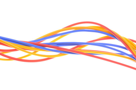 Colored wires used in electrical and computer networks