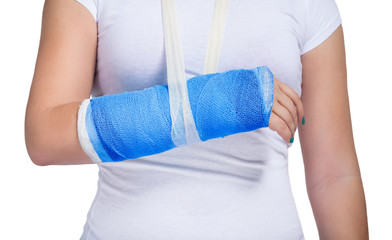 Patient with a cast on arm