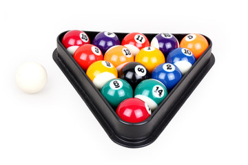 Naklejka premium Billardkugeln mit Dreieck