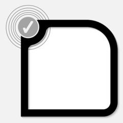 black text box with check box