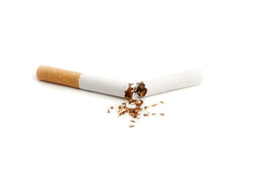 Stop smoking on white background.