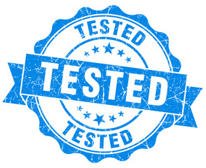 Fototapeta premium Tested Grunge blue isolated Stamp